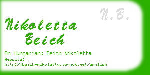 nikoletta beich business card